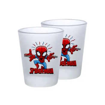 Spiderman flying, Σφηνοπότηρα γυάλινα 45ml του πάγου (2 τεμάχια)
