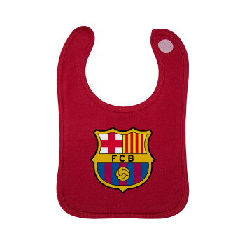 Barcelona FC, Σαλιάρα με Σκρατς Κόκκινη 100% Organic Cotton (0-18 months)