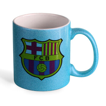 Barcelona FC, Κούπα Σιέλ Glitter που γυαλίζει, κεραμική, 330ml