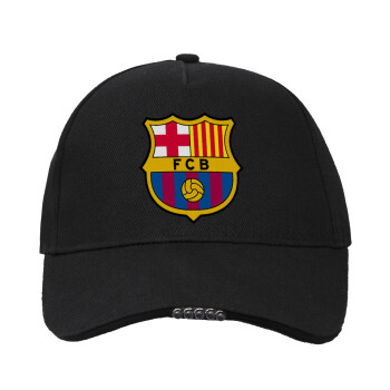 Barcelona FC, Work & Activity LED Light Cap – Perfect for Night & Low Light Conditions (100% COTTON, ADULT, UNISEX)