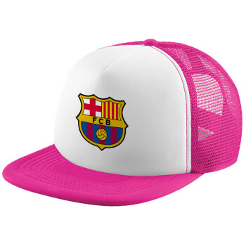 Barcelona FC, Καπέλο Soft Trucker με Δίχτυ Pink/White 