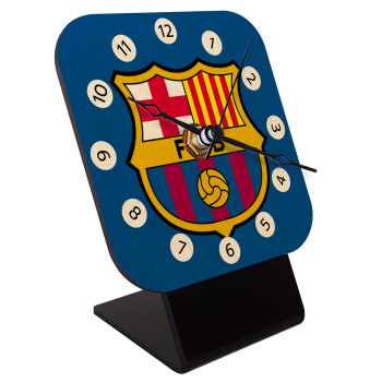 Barcelona FC, Quartz Table clock in natural wood (10cm)