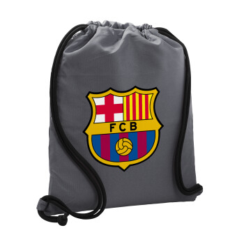 Barcelona FC, Backpack pouch GYMBAG GREY, with pocket (40x48cm) & thick cords