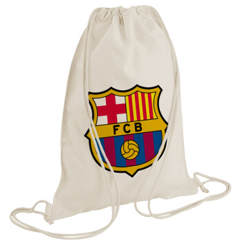Barcelona FC, Τσάντα πλάτης πουγκί GYMBAG natural (28x40cm)