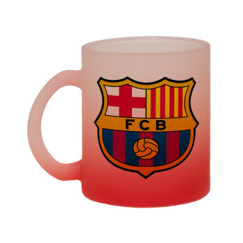 Barcelona FC, Κούπα γυάλινη δίχρωμη με βάση το κόκκινο ματ, 330ml