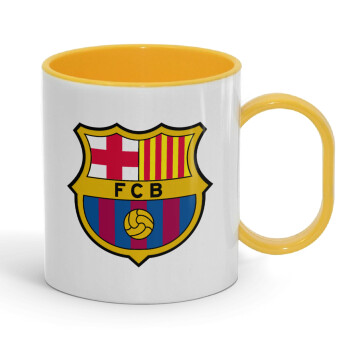 Barcelona FC, Κούπα (πλαστική) (BPA-FREE) Polymer Κίτρινη για παιδιά, 330ml