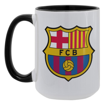 Barcelona FC, Κούπα Mega 15oz, κεραμική Μαύρη, 450ml