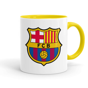 Barcelona FC, Κούπα χρωματιστή κίτρινη, κεραμική, 330ml