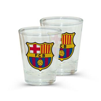 Barcelona FC, Σφηνοπότηρα γυάλινα 45ml διάφανα (2 τεμάχια)