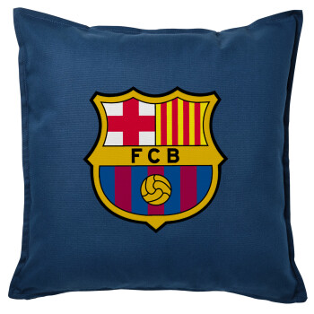 Barcelona FC, Μαξιλάρι καναπέ Μπλε 100% βαμβάκι, περιέχεται το γέμισμα (50x50cm)