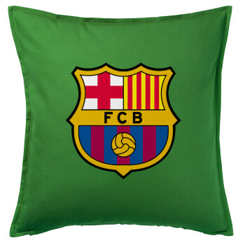 Barcelona FC, Μαξιλάρι καναπέ Πράσινο 100% βαμβάκι, περιέχεται το γέμισμα (50x50cm)