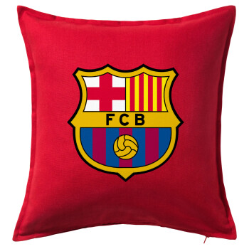 Barcelona FC, Μαξιλάρι καναπέ Κόκκινο 100% βαμβάκι, περιέχεται το γέμισμα (50x50cm)