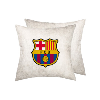 Barcelona FC, Μαξιλάρι καναπέ Δερματίνη Γκρι 40x40cm με γέμισμα