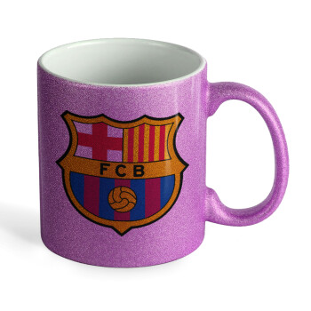 Barcelona FC, Κούπα Μωβ Glitter που γυαλίζει, κεραμική, 330ml
