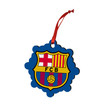 Barcelona FC, Χριστουγεννιάτικο στολίδι snowflake ξύλινο 7.5cm