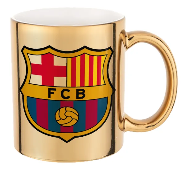 Barcelona FC — Mug ceramic, gold mirror, 330ml