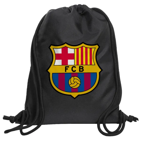 Barcelona FC — Τσάντα πλάτης πουγκί GYMBAG Μαύρη, με τσέπη (40x48cm) & χονδρά κορδόνια