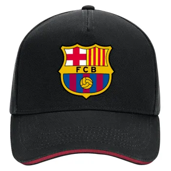 Barcelona FC, DRILL Adult Ultimate Hat BLACK/RED, (100% COTTON, ADULT, UNISEX, ONE SIZE)