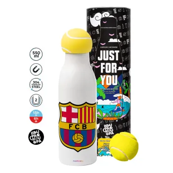 Barcelona FC, Μπάλα τένις μεταλλικό παγούρι θερμός, διπλού τοιχώματος, 550ml