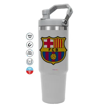 Barcelona FC, ΓΚΡΙ χρώματος Θερμός Ανοξείδωτο 890ml (30oz) με χερούλι