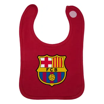 Barcelona FC, Σαλιάρα με Σκρατς Κόκκινη 100% Organic Cotton (0-18 months)