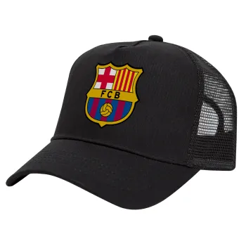 Barcelona FC, Καπέλο Trucker με Δίχτυ, Μαύρο, (ΒΑΜΒΑΚΕΡΟ, ΠΑΙΔΙΚΟ, UNISEX, ONE SIZE)