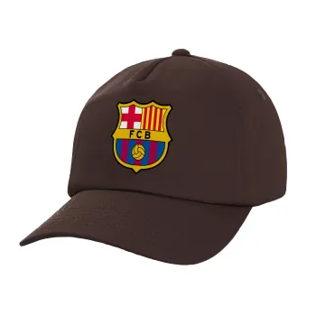 Barcelona FC, Καπέλο Ενηλίκων Baseball, 100% Βαμβακερό, Chocolate, Καφέ (ΒΑΜΒΑΚΕΡΟ, ΕΝΗΛΙΚΩΝ, UNISEX, ONE SIZE)