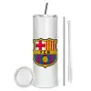 Tumbler stainless steel 600ml, with metal straw & cleaning brush