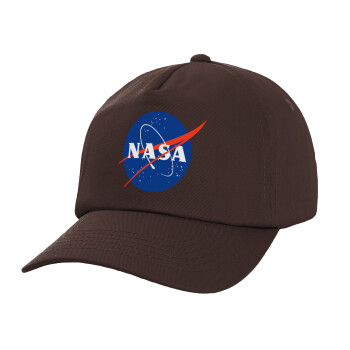 Nasa, Καπέλο Ενηλίκων Baseball, 100% Βαμβακερό, Chocolate, Καφέ (ΒΑΜΒΑΚΕΡΟ, ΕΝΗΛΙΚΩΝ, UNISEX, ONE SIZE)