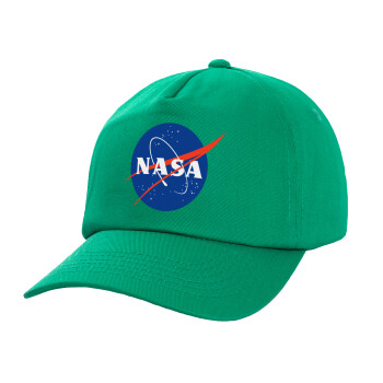 Nasa, Children's Baseball Cap, 100% Cotton Twill, Green (COTTON, CHILDREN'S, UNISEX, ONE SIZE)