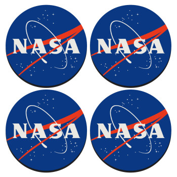 Nasa, SET of 4 round wooden coasters (9cm)