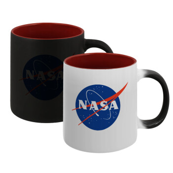 Nasa, Κούπα Μαγική εσωτερικό κόκκινο, κεραμική, 330ml που αλλάζει χρώμα με το ζεστό ρόφημα