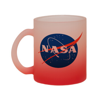 Nasa, Κούπα γυάλινη δίχρωμη με βάση το κόκκινο ματ, 330ml