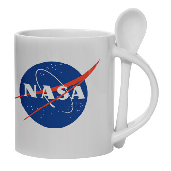 Nasa, Ceramic coffee mug with Spoon, 330ml (1pcs)