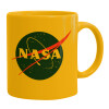 Ceramic coffee mug yellow, 330ml