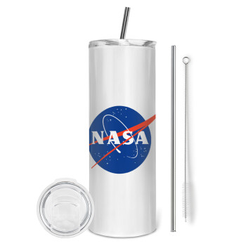 Nasa, Eco friendly stainless steel tumbler 600ml, with metal straw & cleaning brush