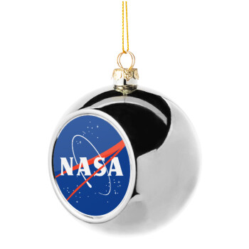 Nasa, Silver 8cm Christmas tree ball ornament