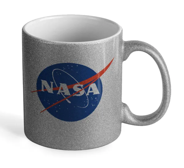 Nasa — Silver glitter mug that sparkles, ceramic, 330ml