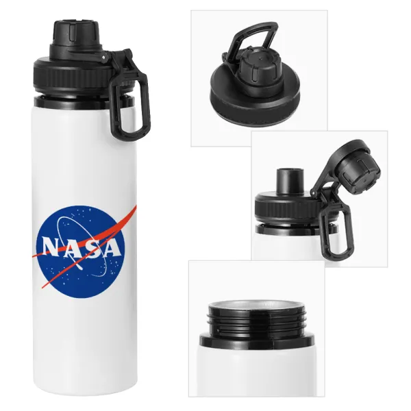 Nasa — Metal water bottle with safety cap, aluminum 850ml