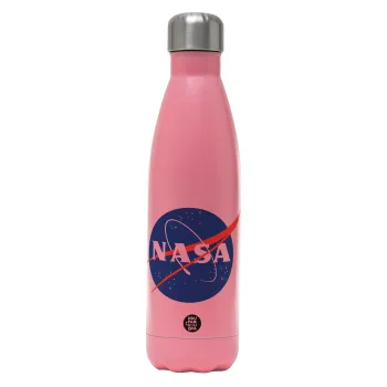 Nasa, Μεταλλικό παγούρι θερμός Ροζ Ματ (Stainless steel), διπλού τοιχώματος, 500ml