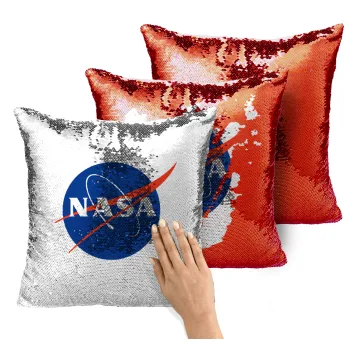 Nasa, Μαξιλάρι καναπέ Μαγικό Κόκκινο με πούλιες 40x40cm περιέχεται το γέμισμα