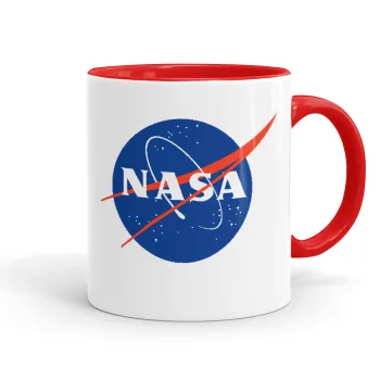 Nasa, Κούπα χρωματιστή κόκκινη, κεραμική, 330ml