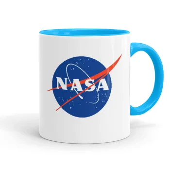 Nasa, Κούπα χρωματιστή γαλάζια, κεραμική, 330ml