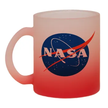 Nasa, Κούπα γυάλινη δίχρωμη με βάση το κόκκινο ματ, 330ml