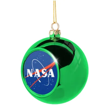 Nasa, Στολίδι Χριστουγεννιάτικη μπάλα δένδρου Πράσινη 8cm