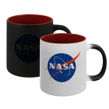 Nasa, Κούπα Μαγική εσωτερικό κόκκινο, κεραμική, 330ml που αλλάζει χρώμα με το ζεστό ρόφημα