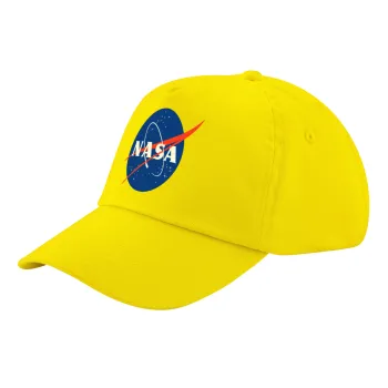 Nasa, Καπέλο παιδικό Baseball, 100% Βαμβακερό Twill, Κίτρινο (ΒΑΜΒΑΚΕΡΟ, ΠΑΙΔΙΚΟ, UNISEX, ONE SIZE)