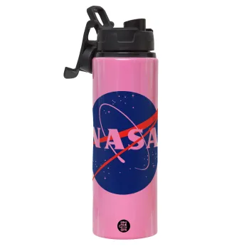 Nasa, Metallic water bottle with safety lid, 850ml aluminum