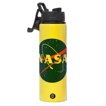 Nasa, Metallic water bottle with safety lid, 850ml aluminum