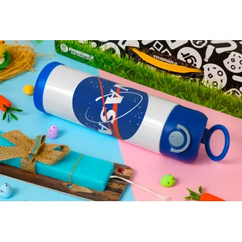 Nasa, Easter candle, Childrens hot water bottle, stainless steel, with safety straw, BLUE (500ml)